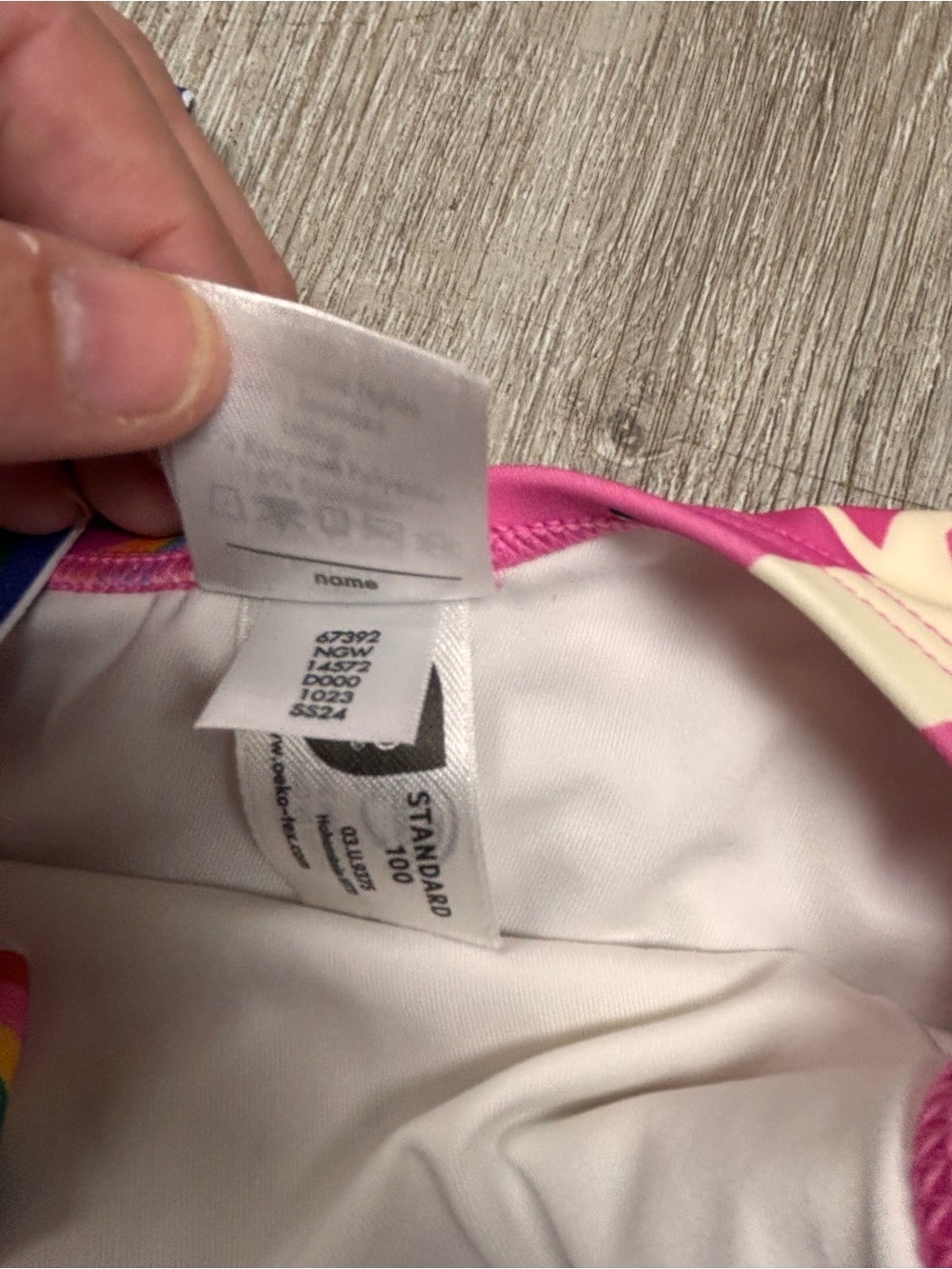 Hanna Andersson Girls Rainbow Unicorn One Piece Asymmetrical Swimsuit Size 4T - Picture 3 of 4